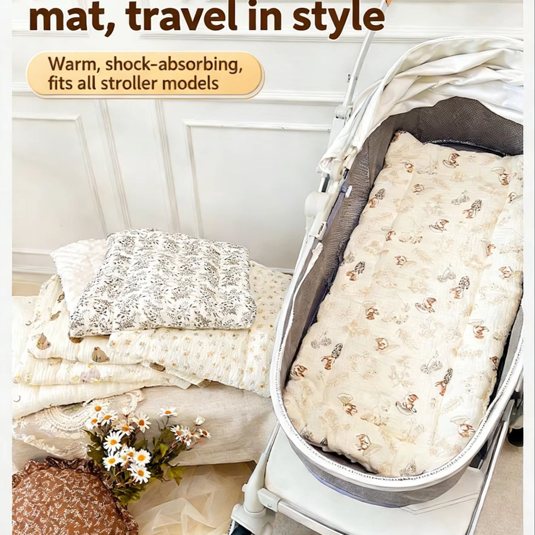 Baby Nursery Trolley - Улучшенный универсальный матрас-вкладыш для детской коляски,