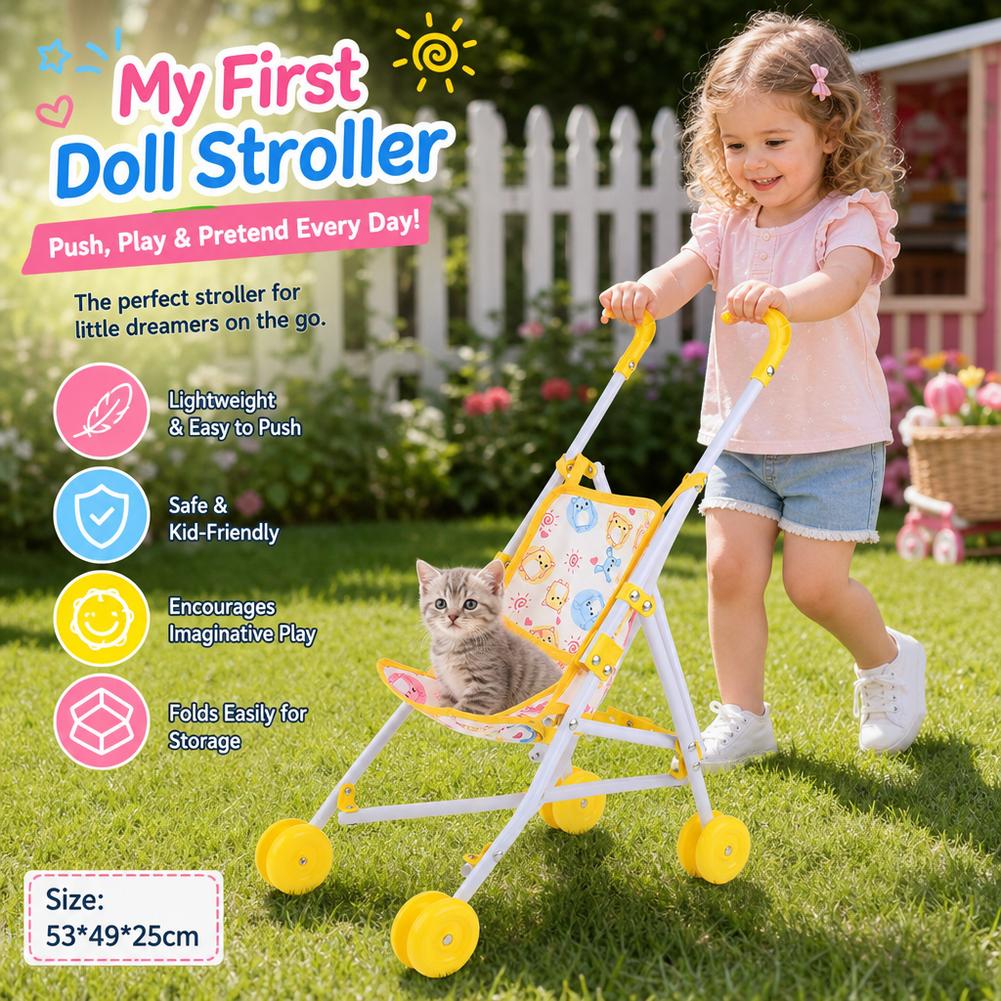 Baby Nursery Trolley - Коляска для кукол розовая, детская тележка,
